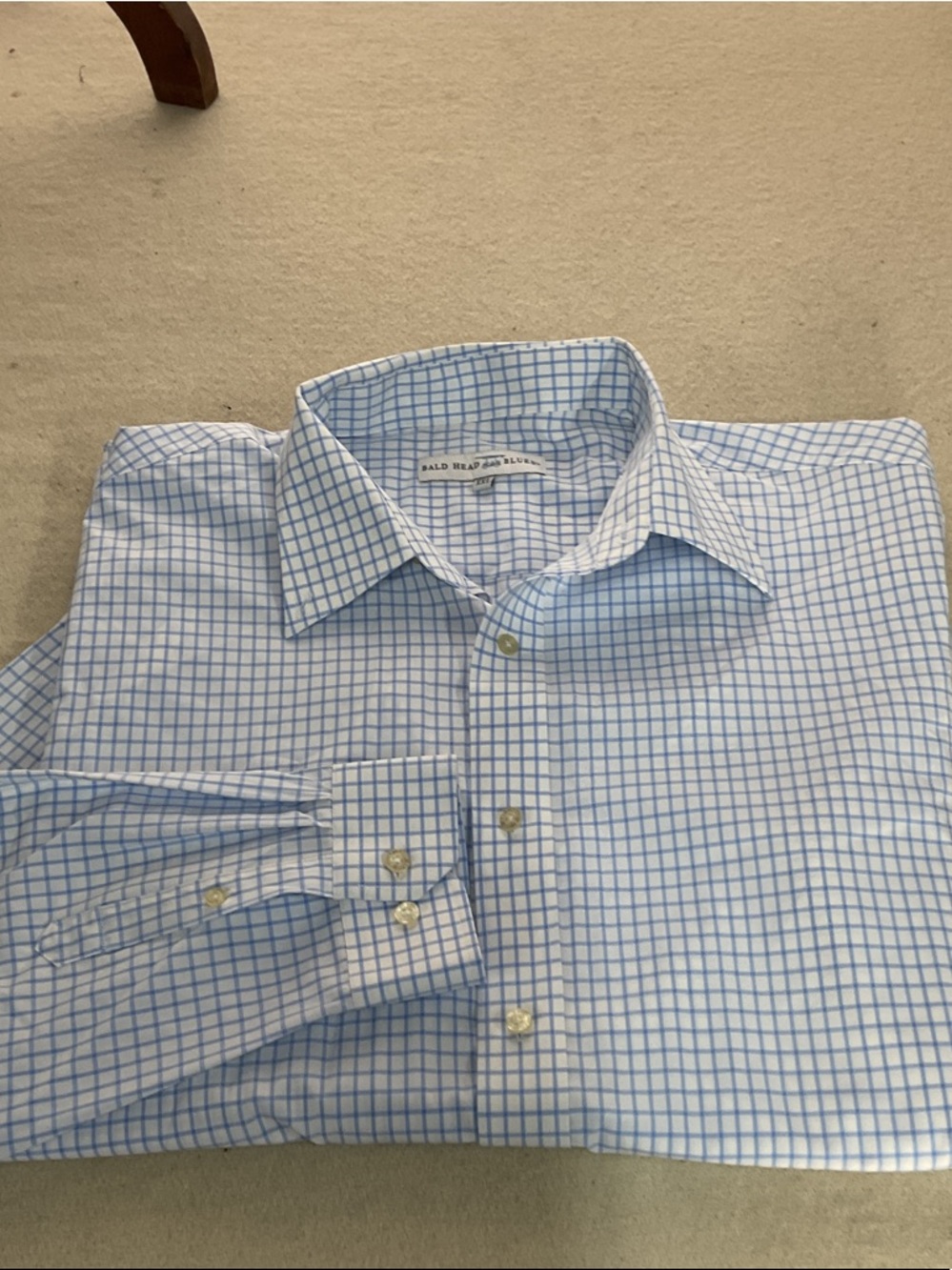 Bald Head Blues Light Blue Windowpane Dress Shirt